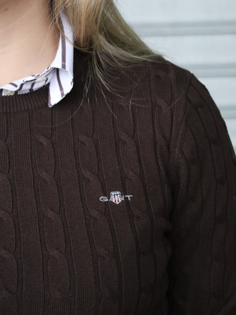Stretch Cotton Cable C-Neck
