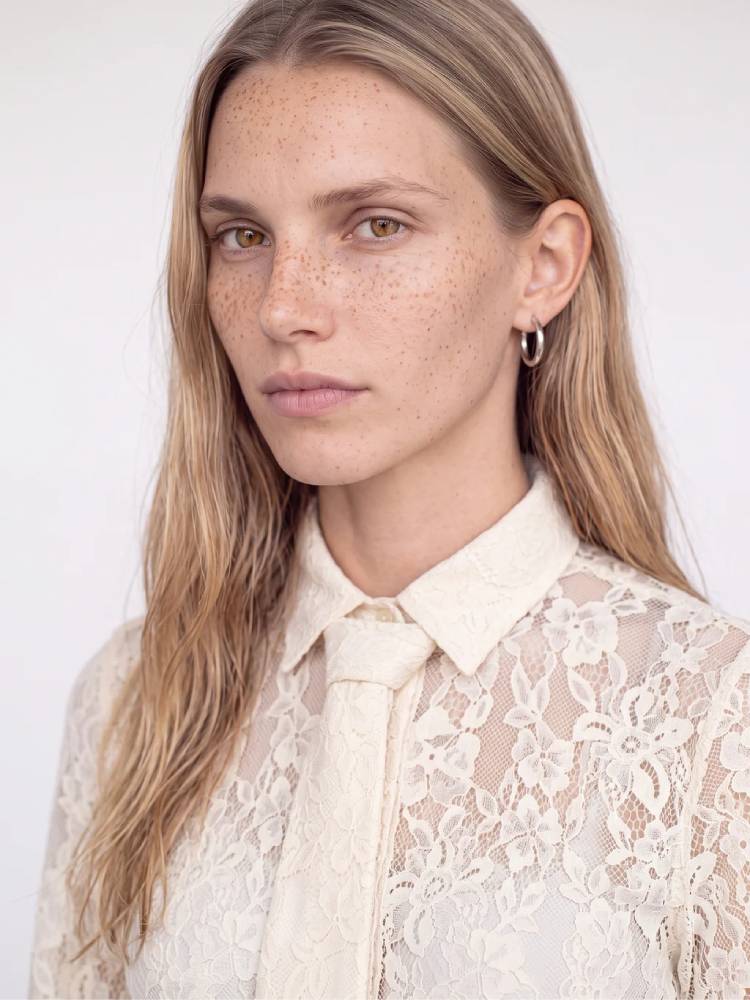 Mmkether Lace Tie Shirt