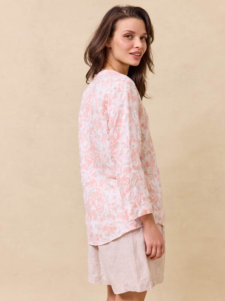 Lucia printet linbluse