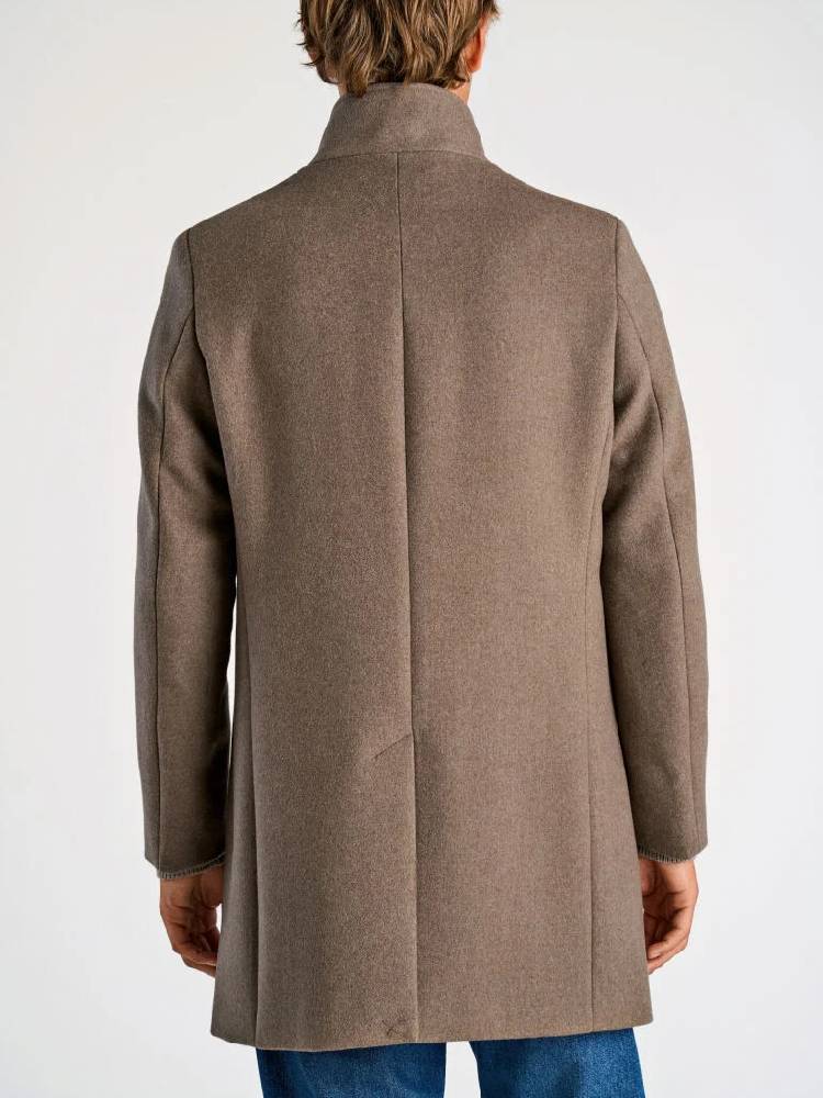 Detachable collar wool coat