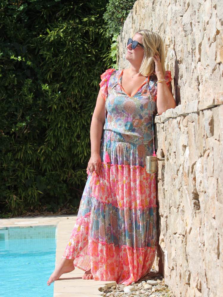 Green Rosa Blue Top Frill