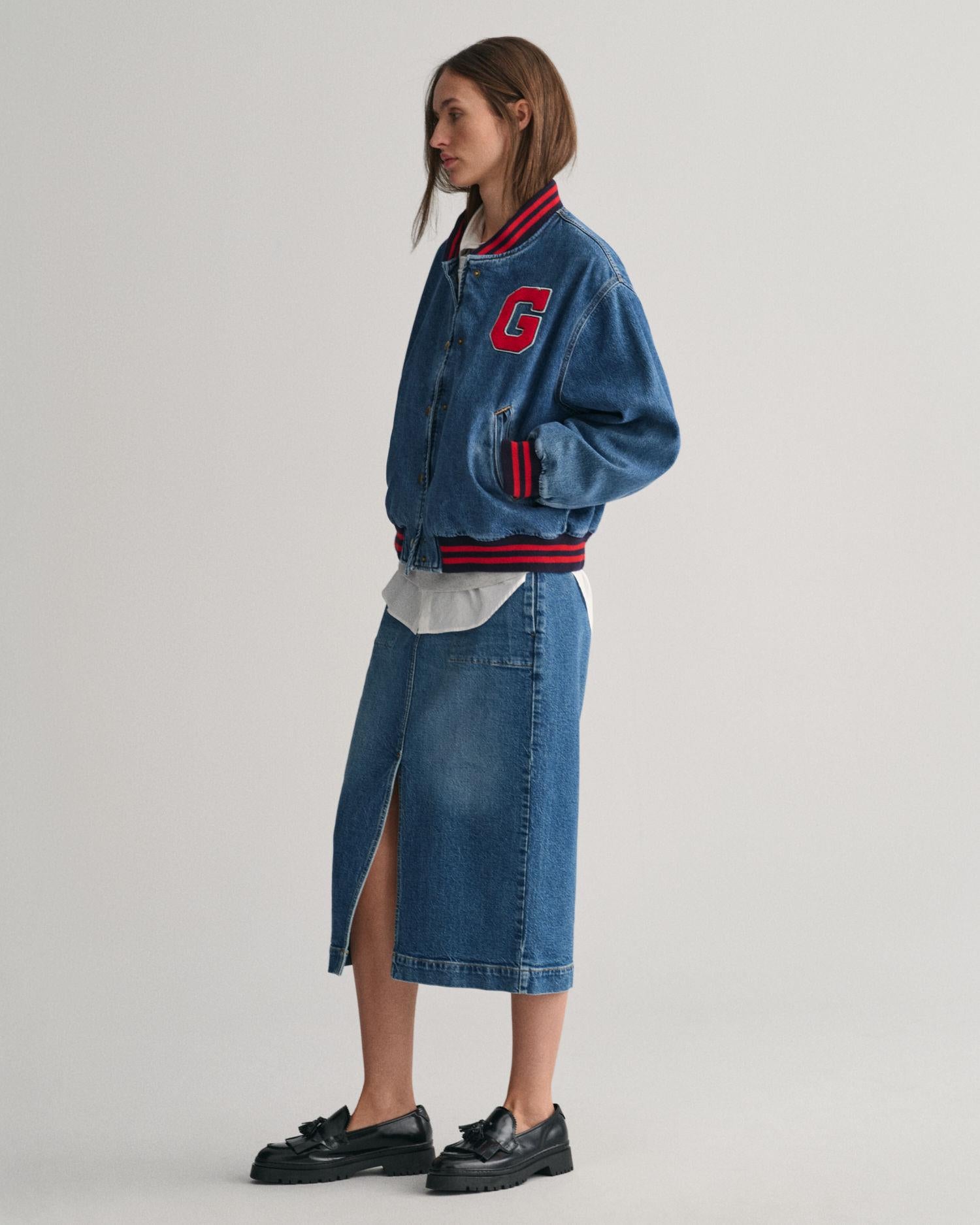 DENIM SLIT SKIRT