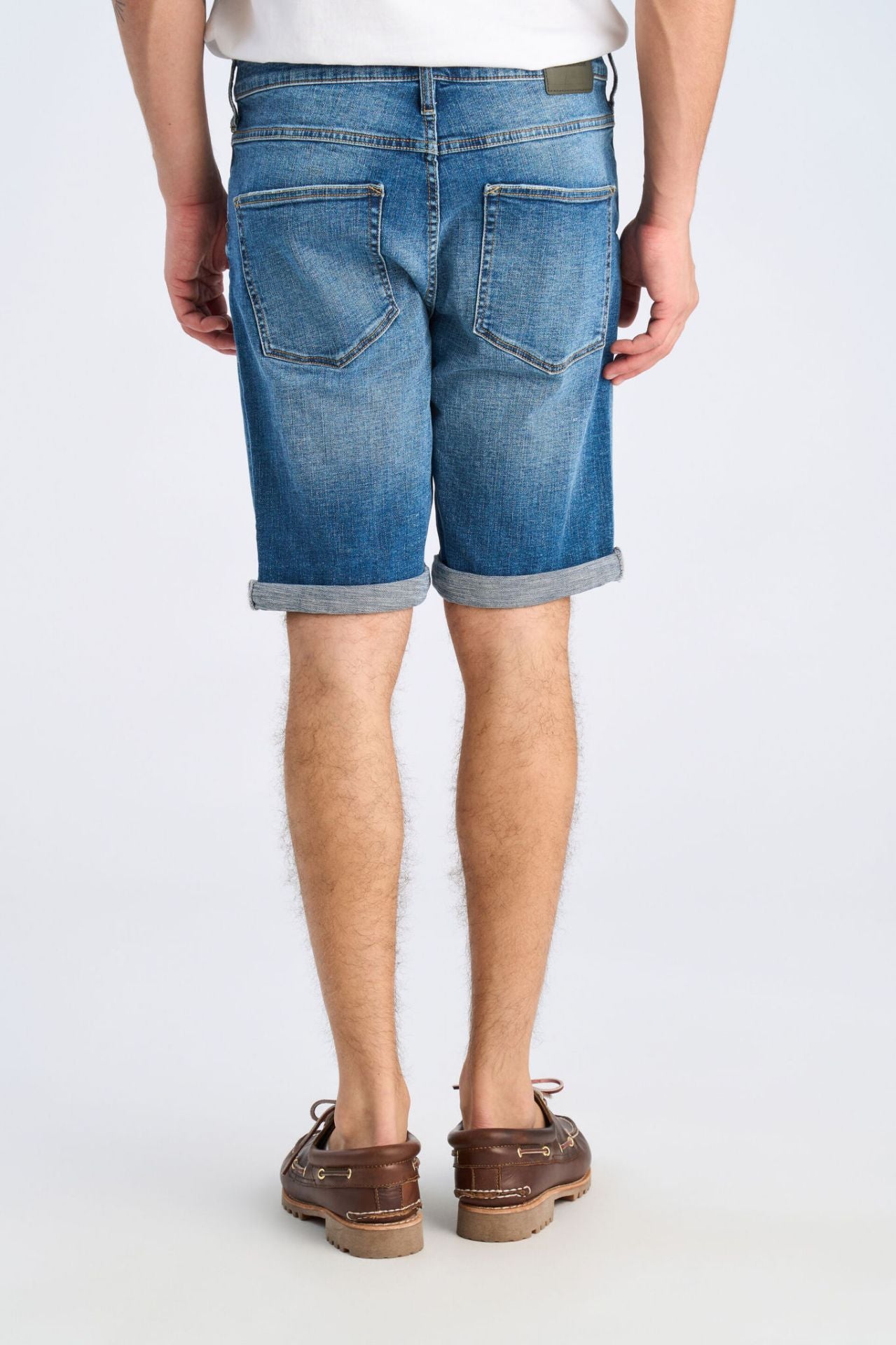 Stretch denim shorts