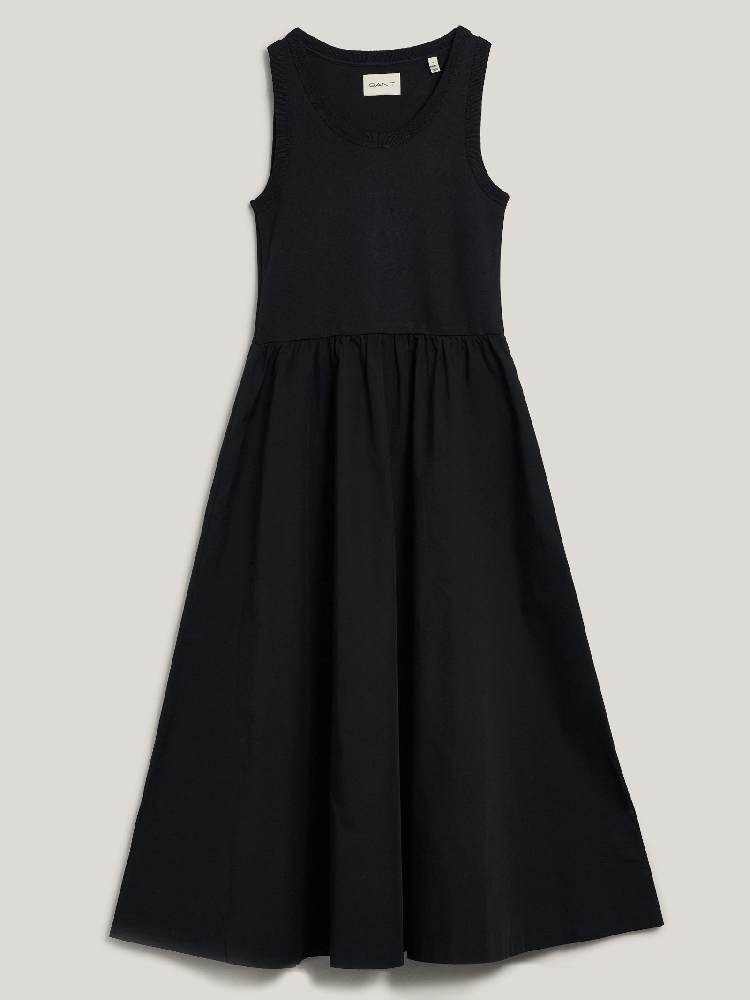 JERSEY WOVEN MIDI DRESS