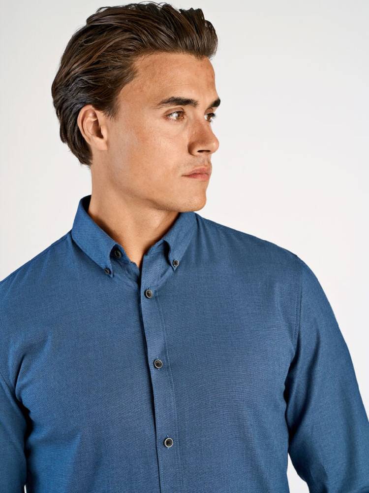 Mouliné stretch shirt L/S