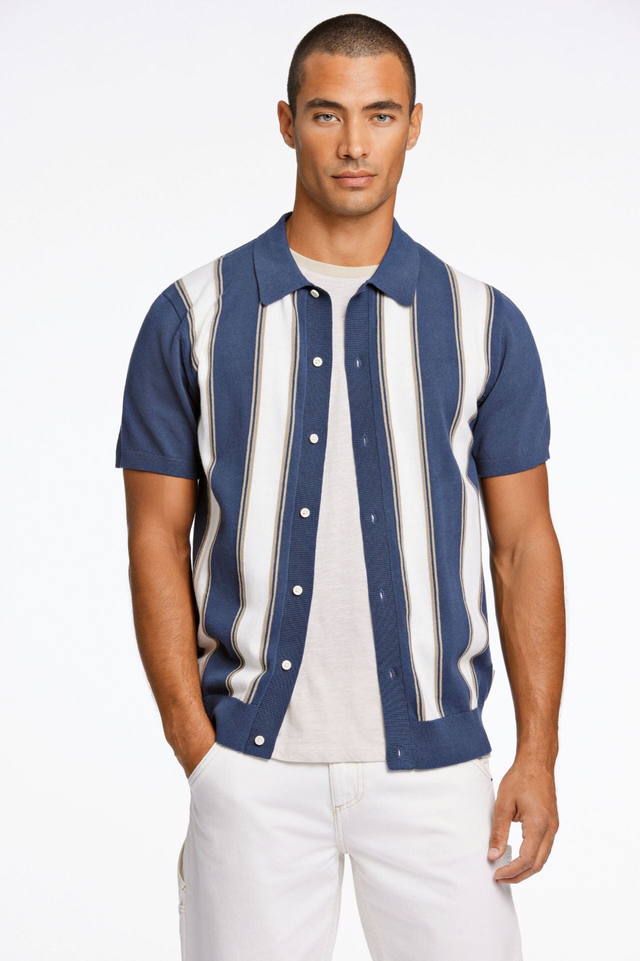 Knitted polo cardigan