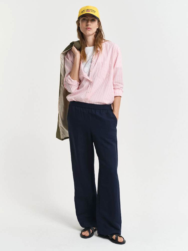 LINEN BLEND PULL ON PANTS