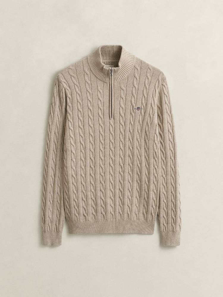 Cotton Cable Half Zip