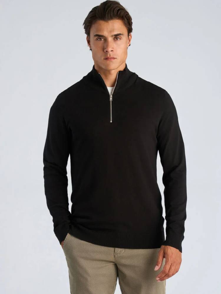 Soft Viscose Blend Half Zip Sweater