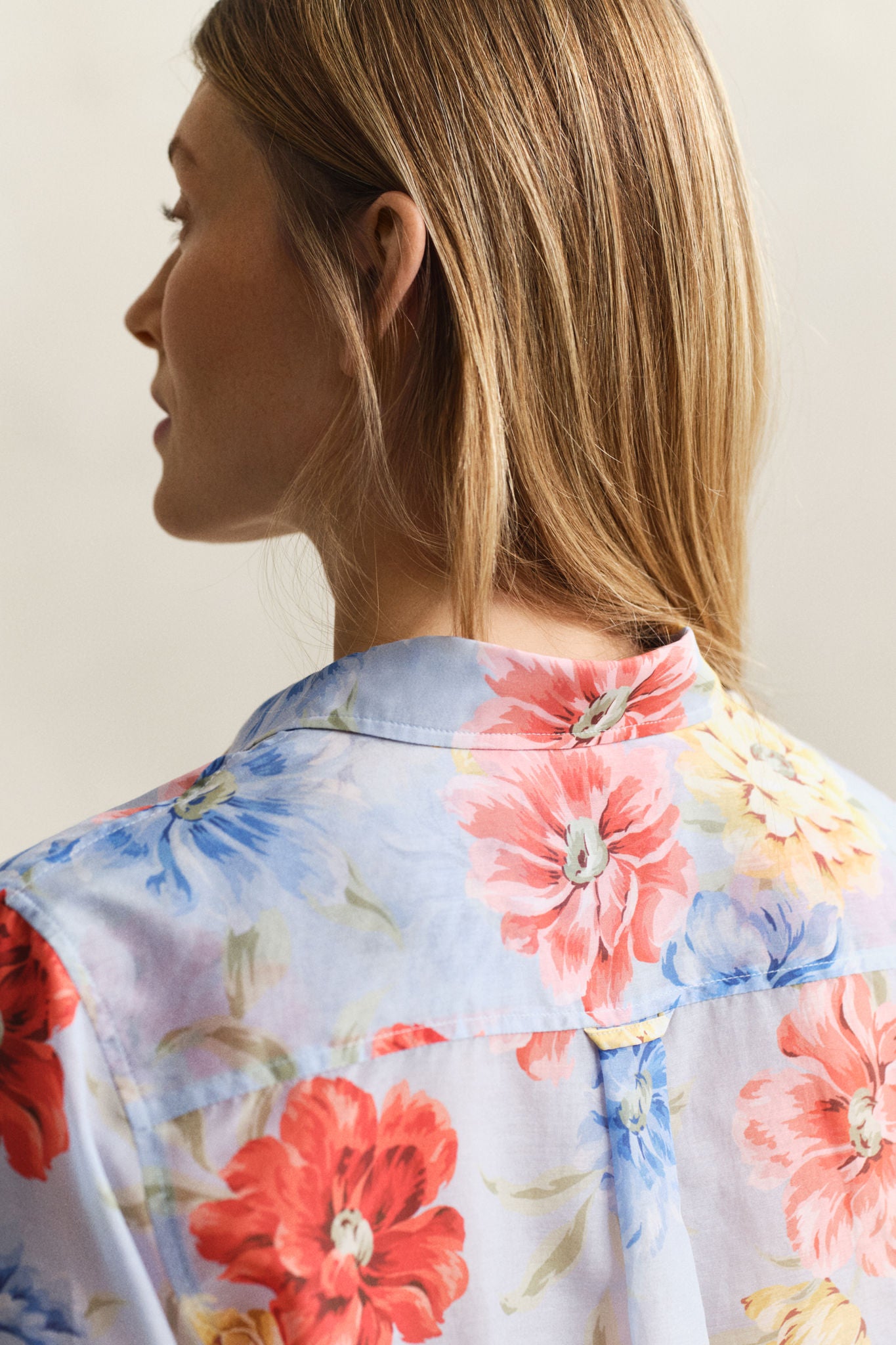 Reg Floral Print Ctn Silk Ls Shirt