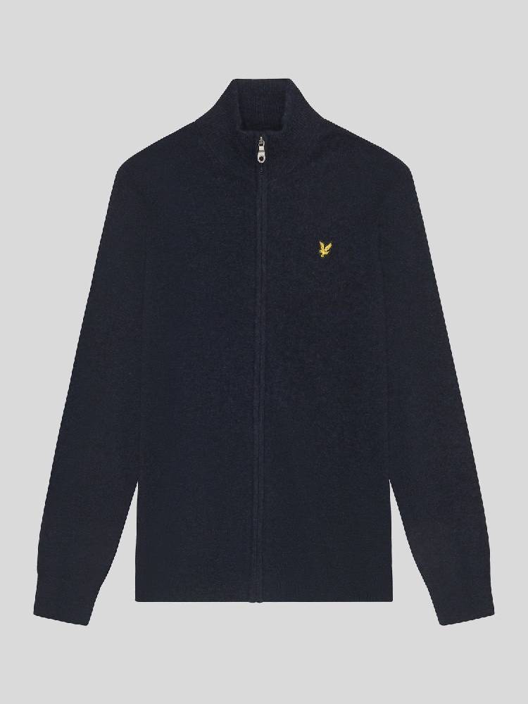 Lambswool Blend Zip Through Cardigan
