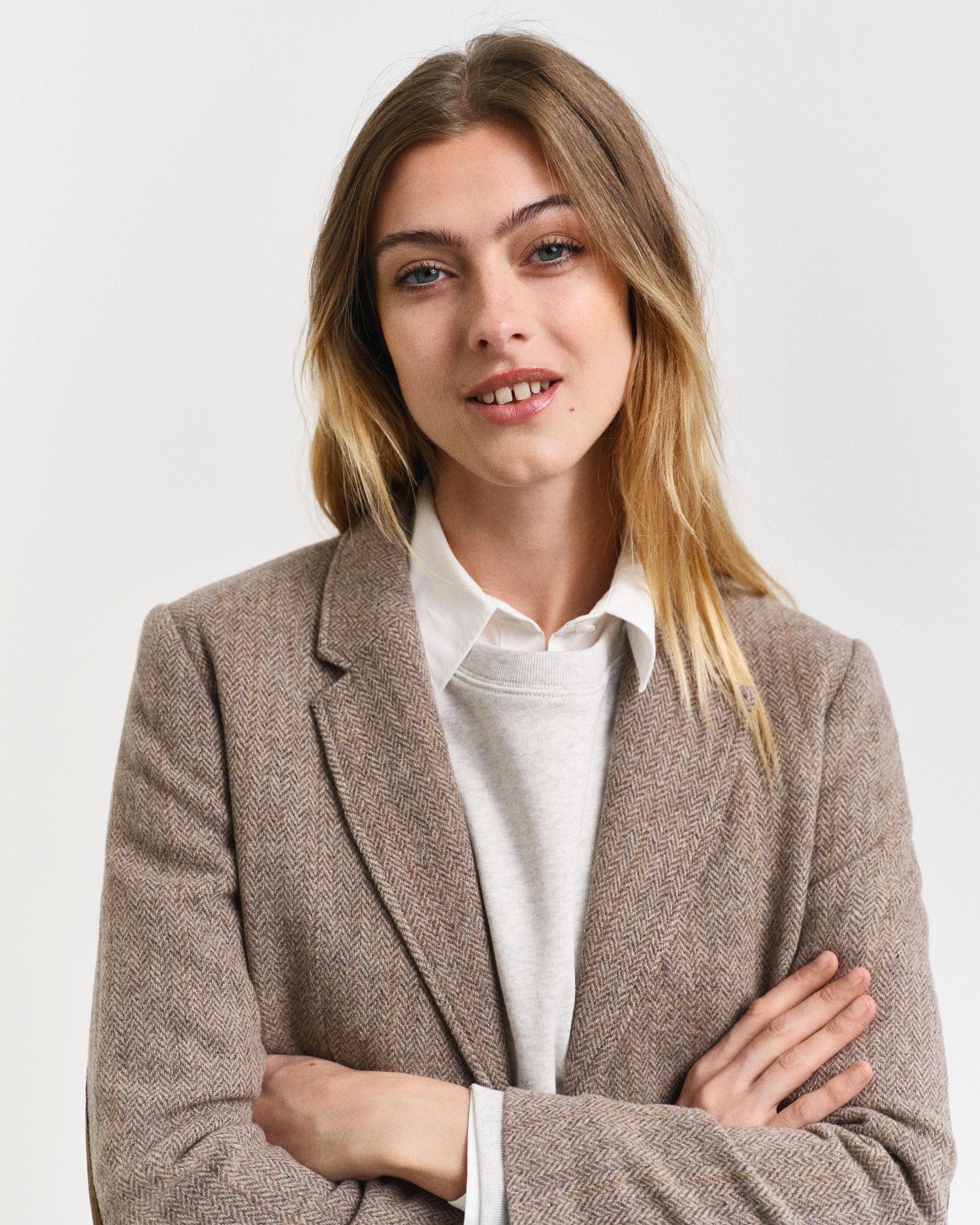 REG HERRINGBONE SHORT BLAZER
