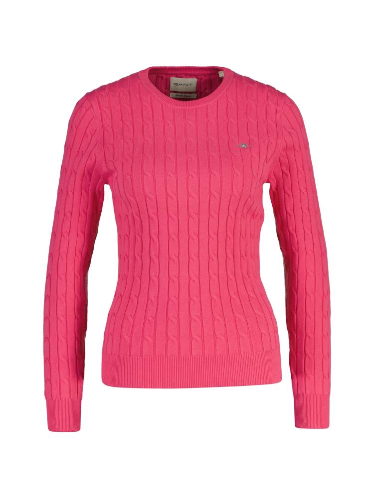 Stretch Cotton Cable C-Neck