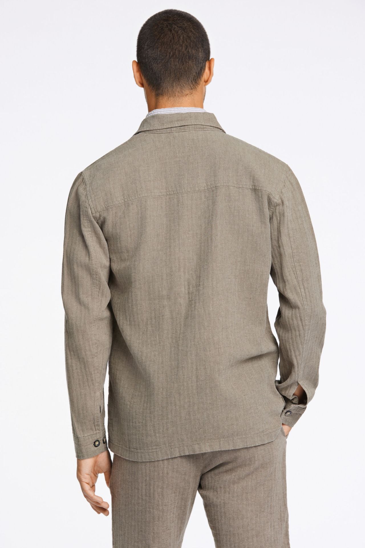 Linen blend overshirt L/S