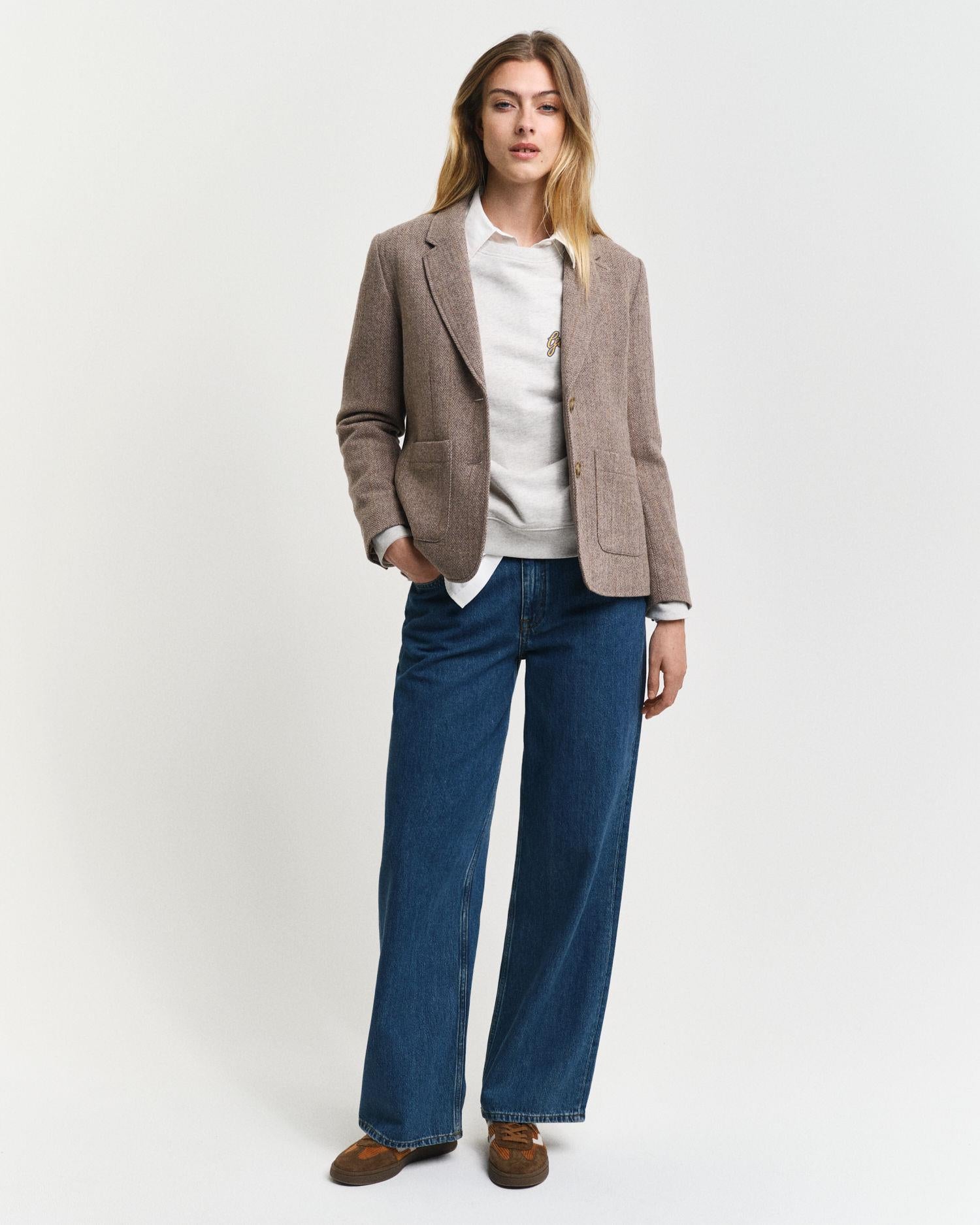 REG HERRINGBONE SHORT BLAZER