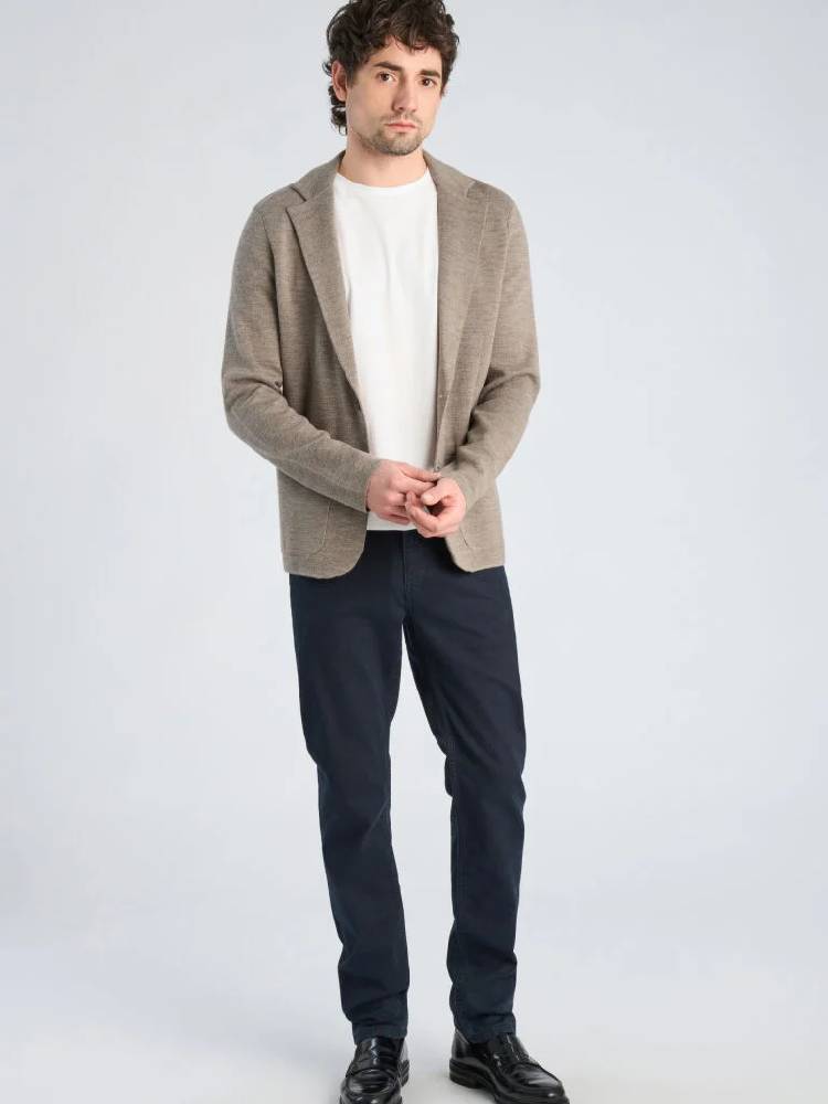 1927: Merino Blend Knitted Blazer
