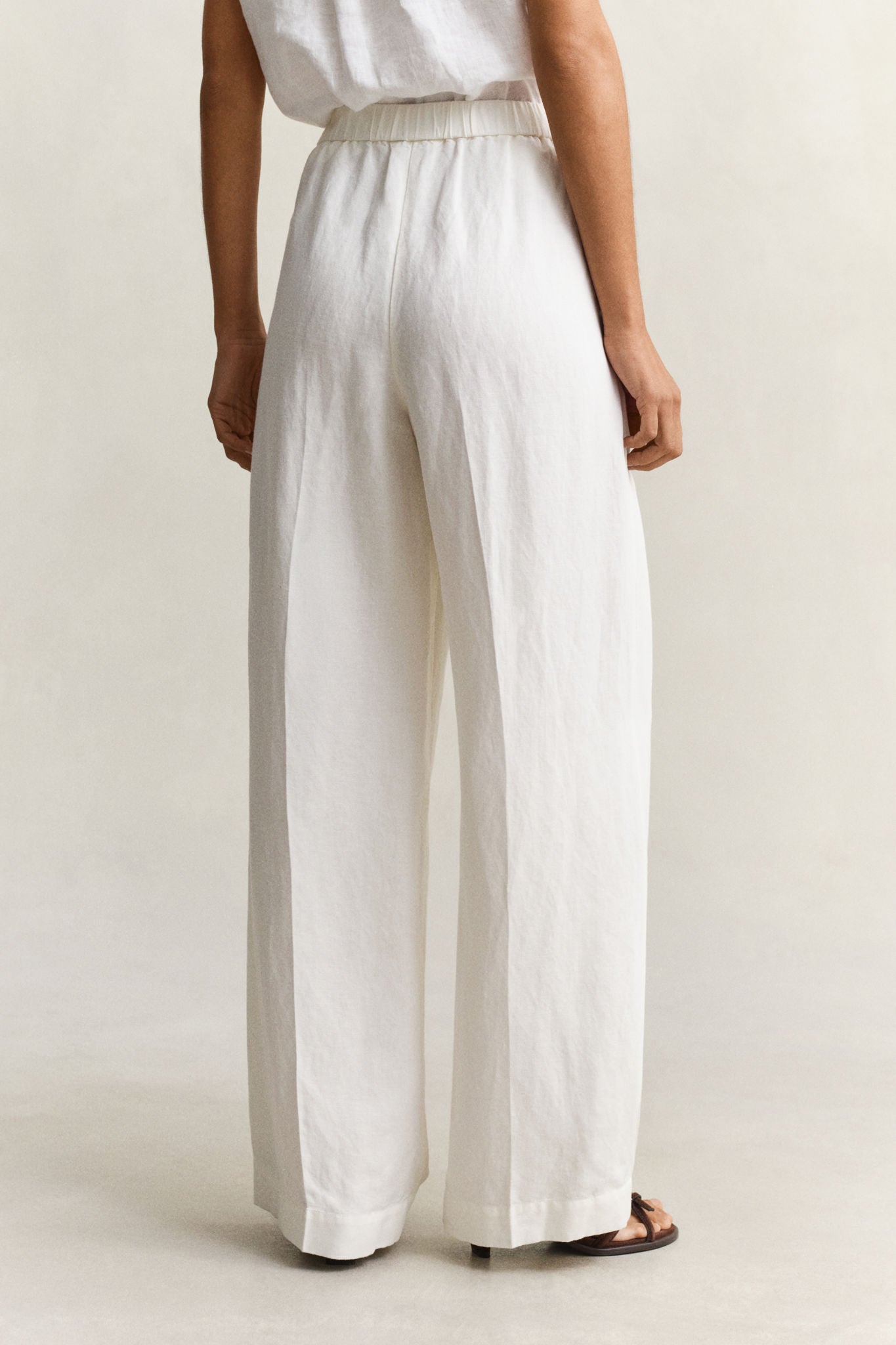 Linen Blend Pull On Pants