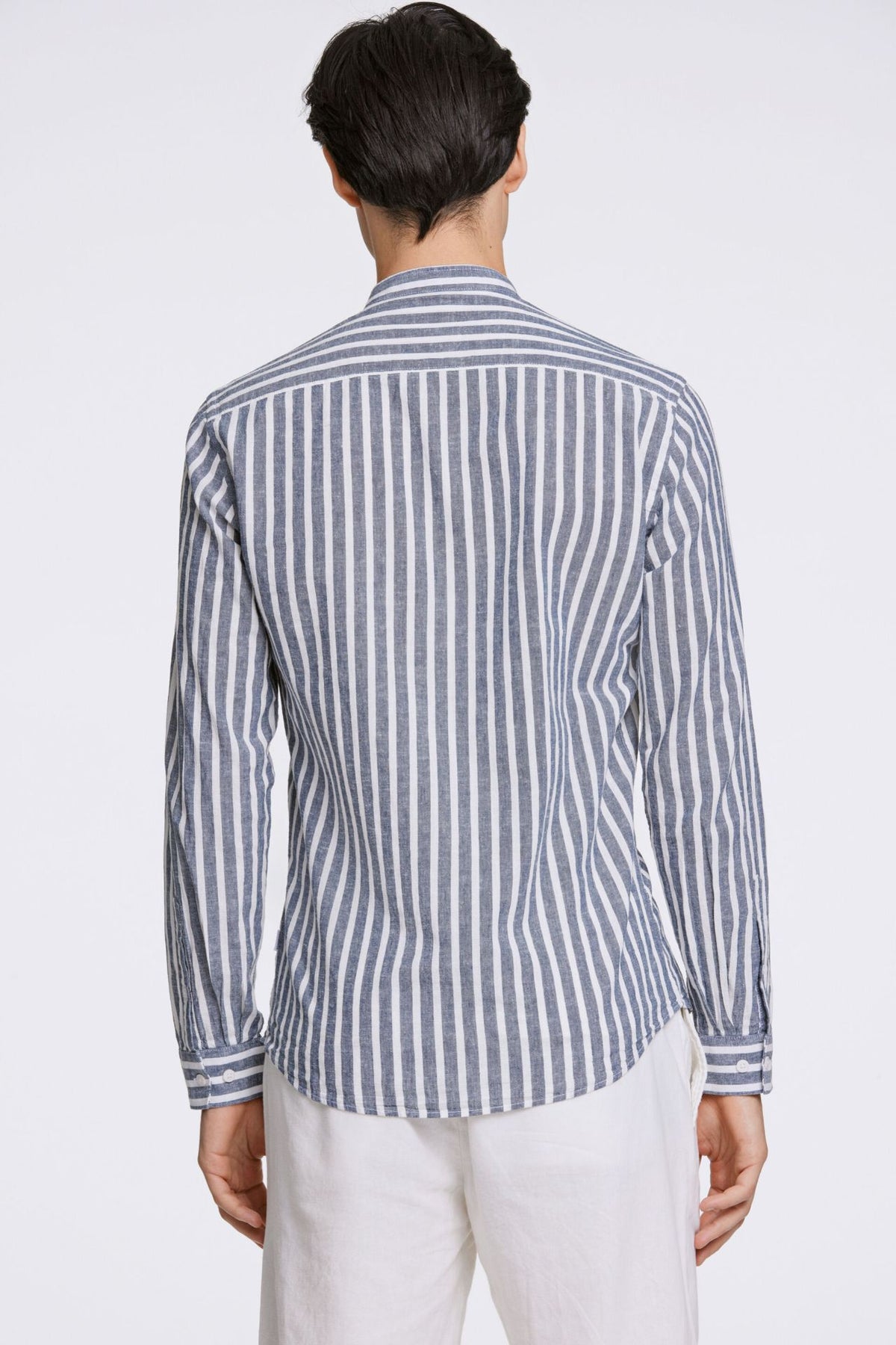 Striped cotton/linen shirt L/S