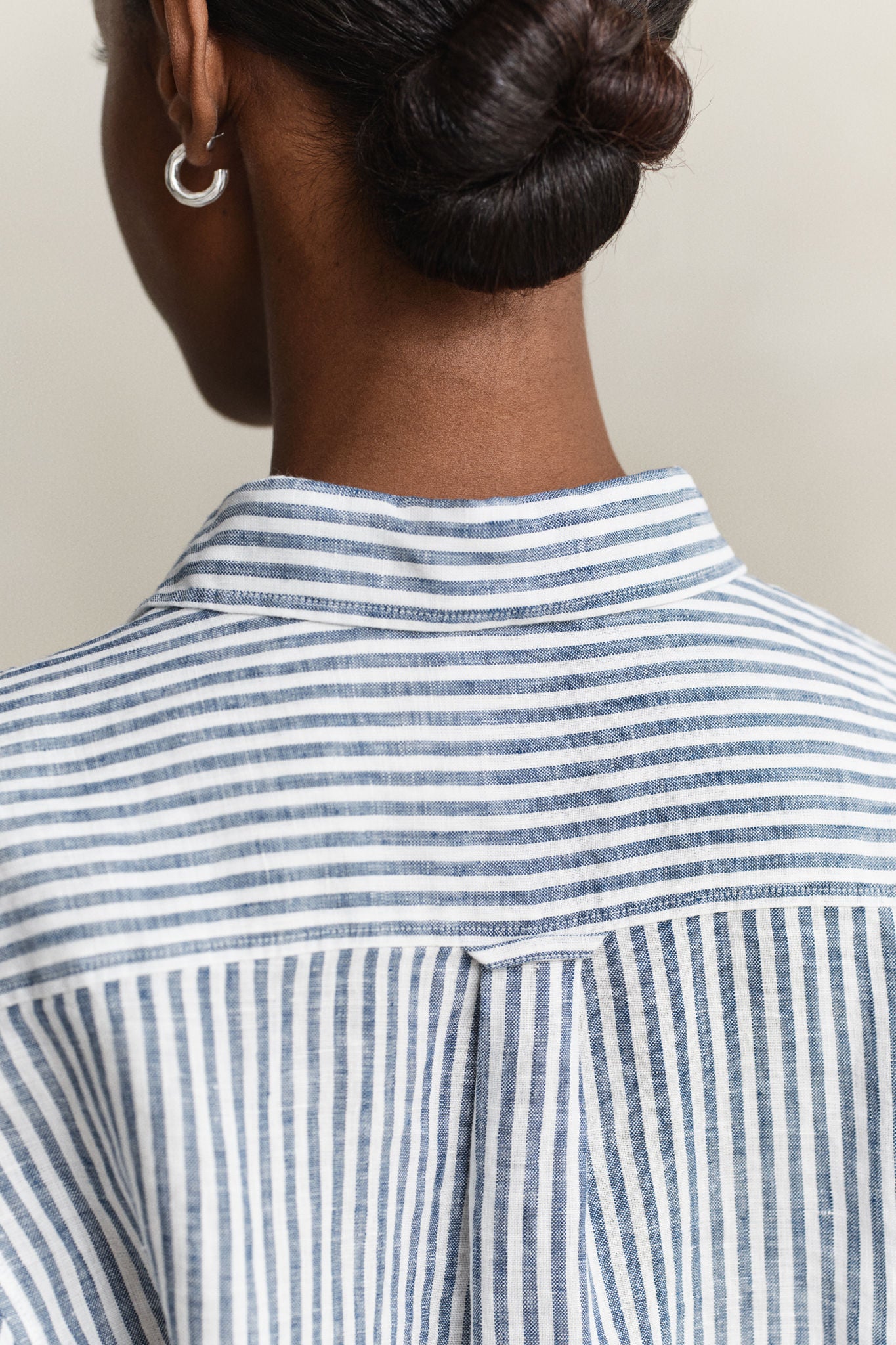 Reg Striped Linen Ls Shirt