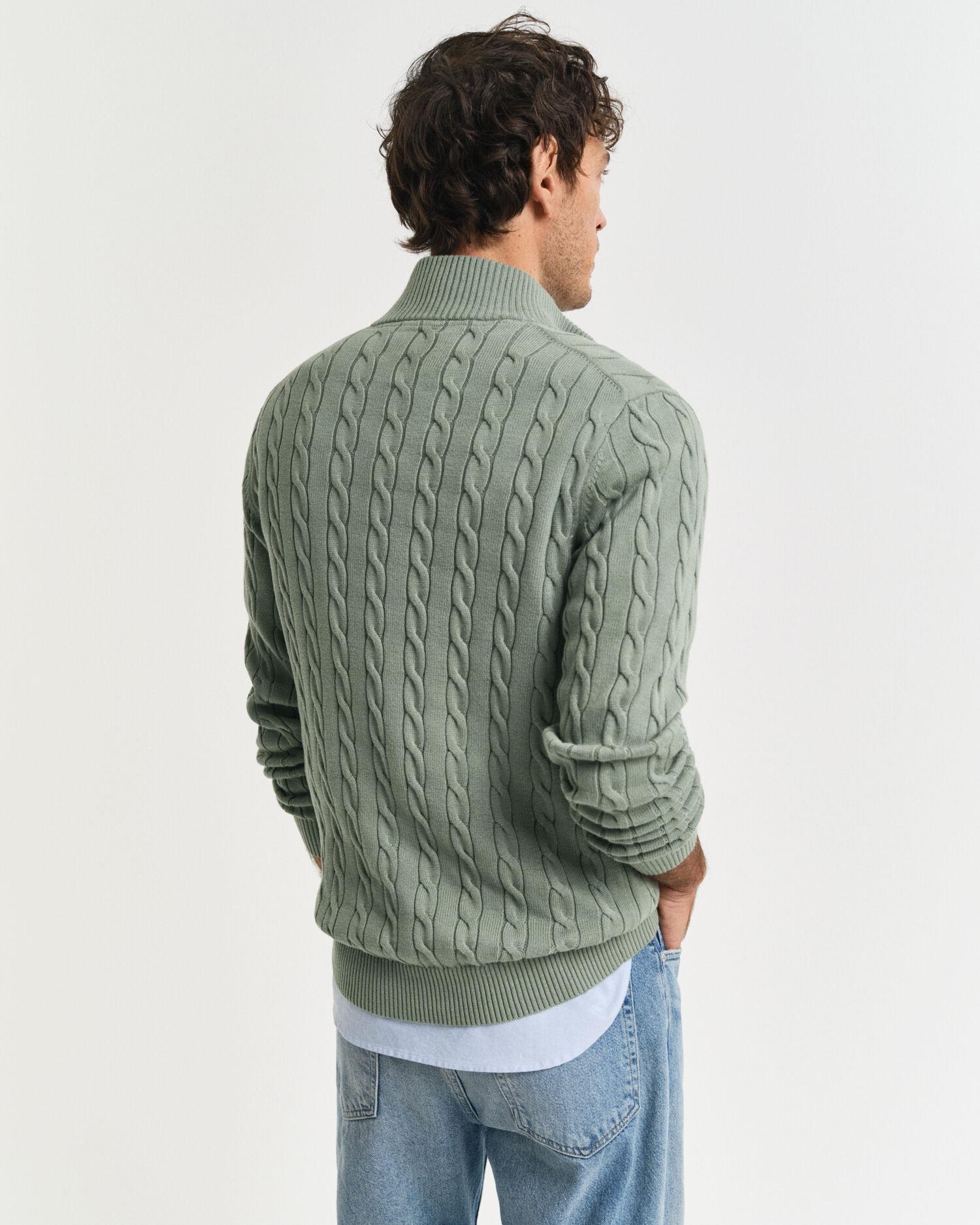 COTTON CABLE HALF ZIP