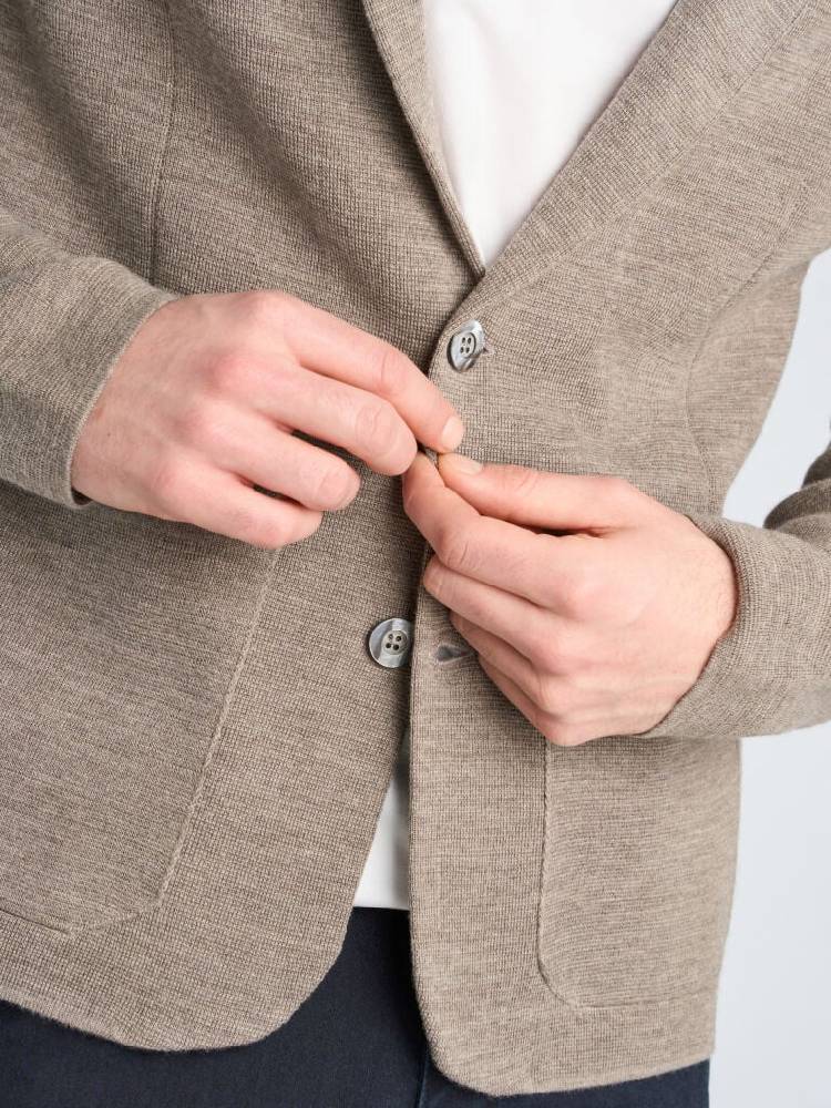 1927: Merino Blend Knitted Blazer