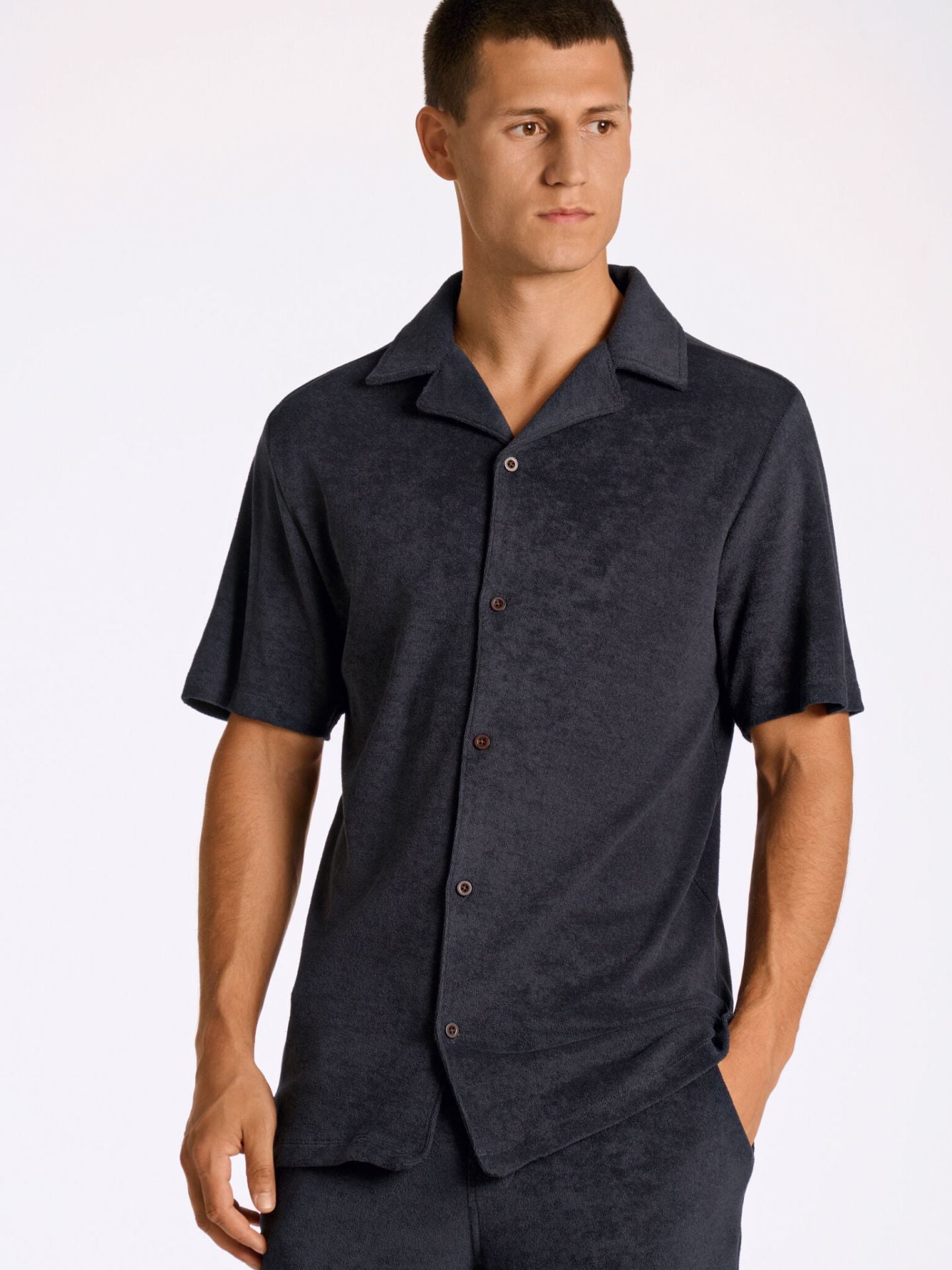 Relaxed fit towel shirt S/S