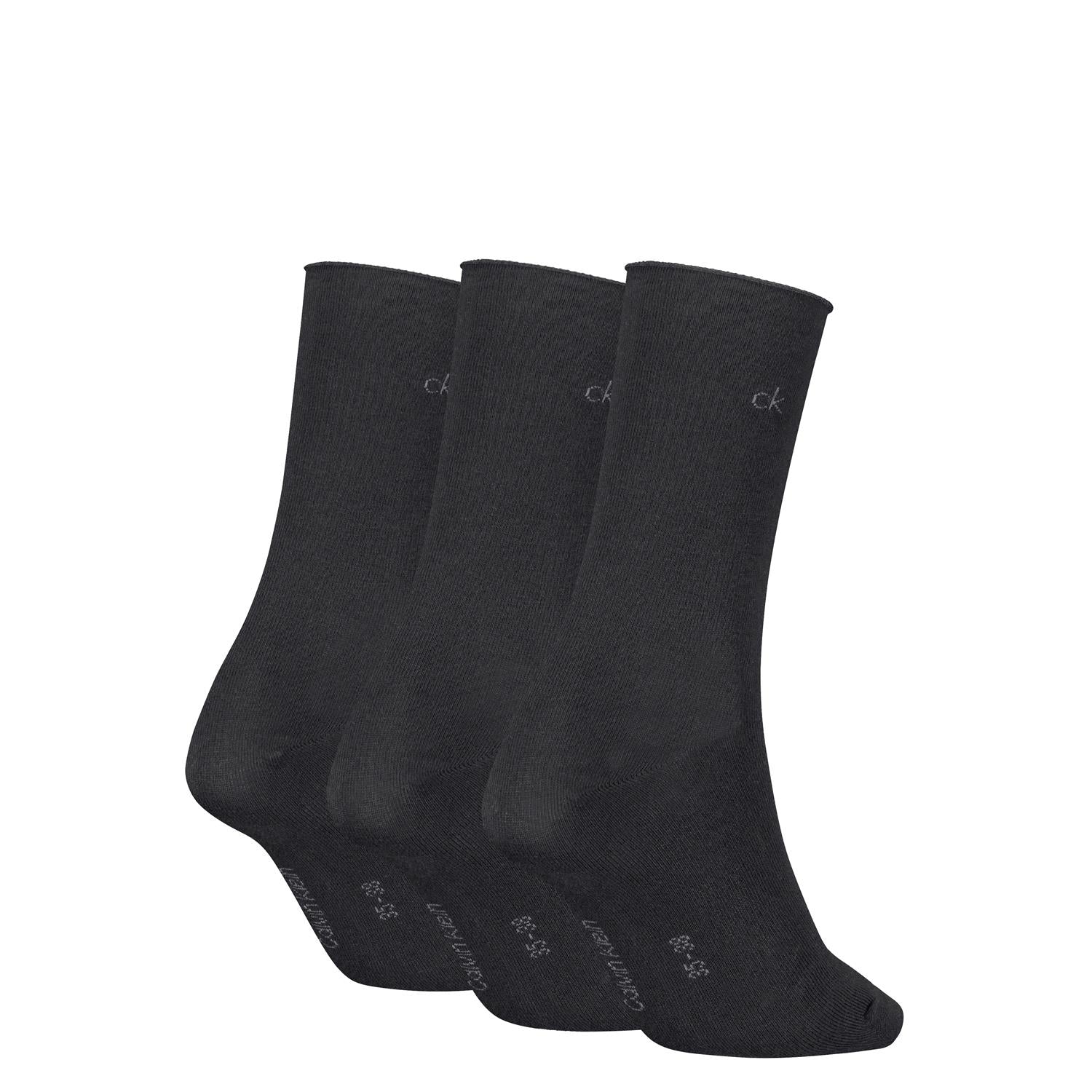 Ck 3pk Roll Top Crew Sock Woman