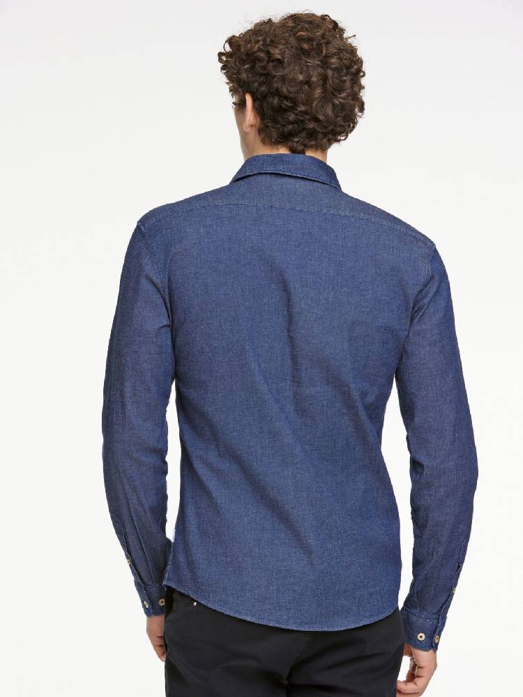 Soft indigo stretch shirt L/S