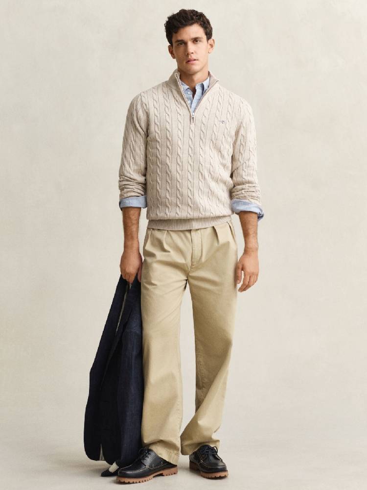 Cotton Cable Half Zip