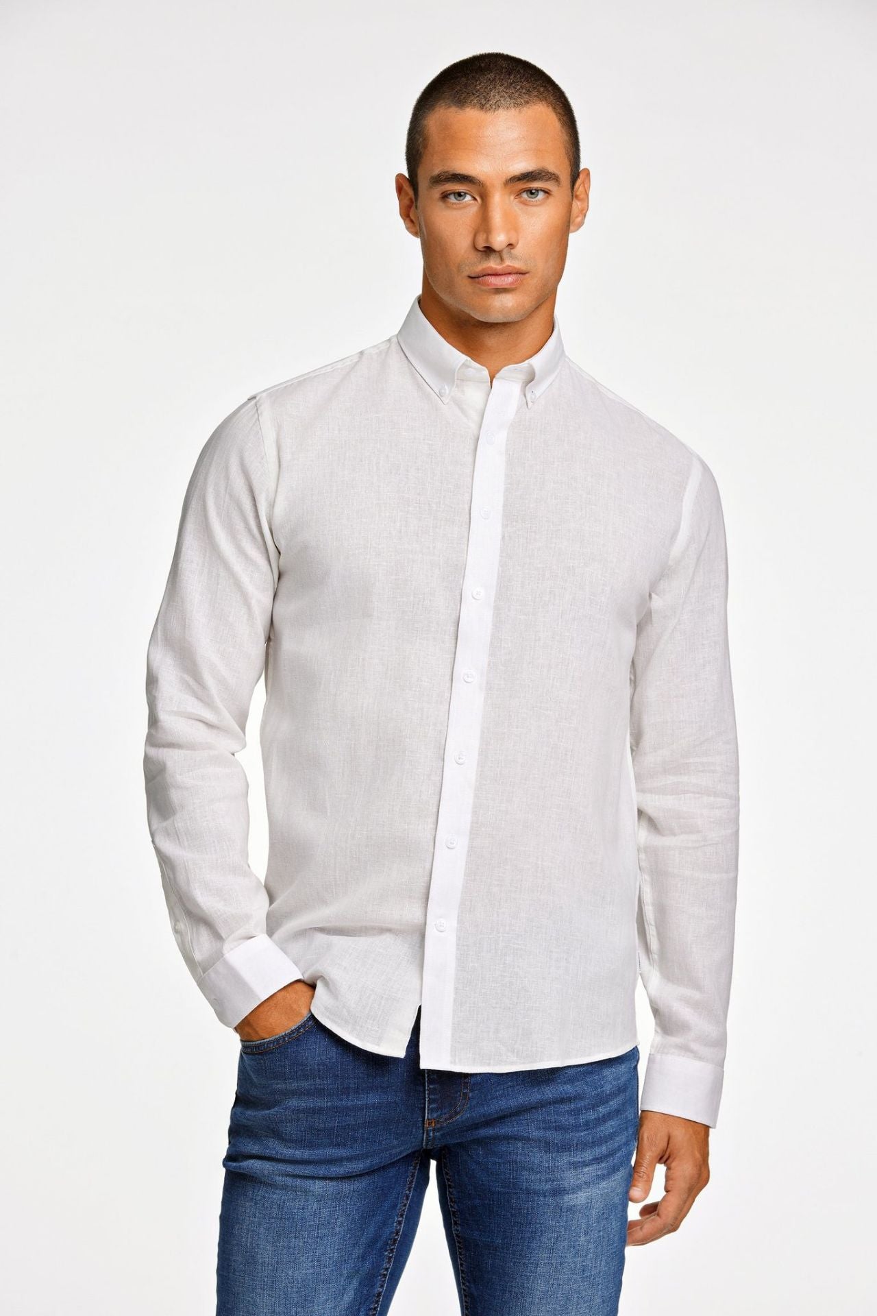 Linen/cotton shirt L/S