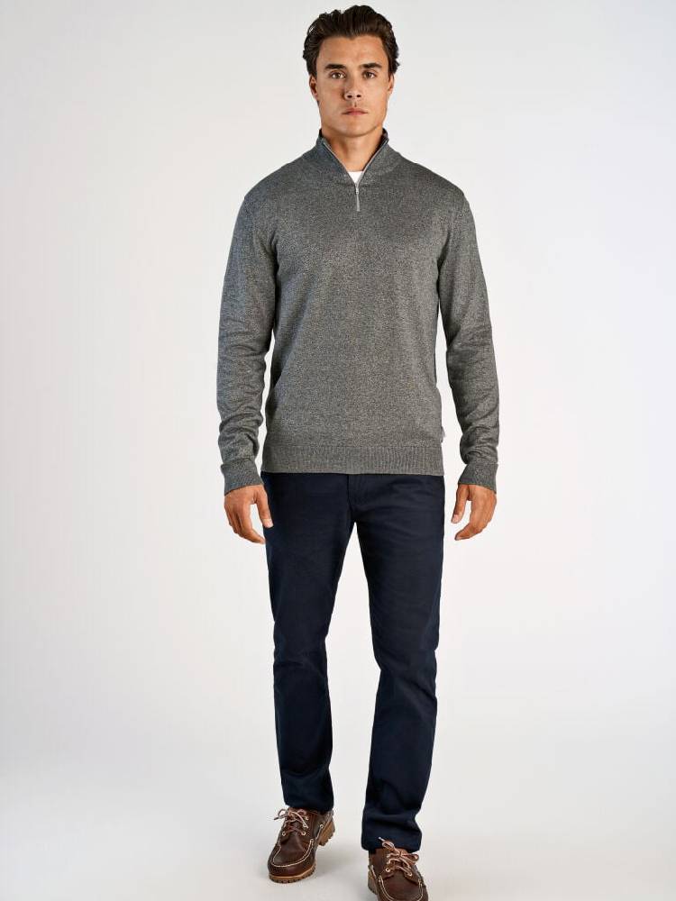 Ecovero half zip L/S knit