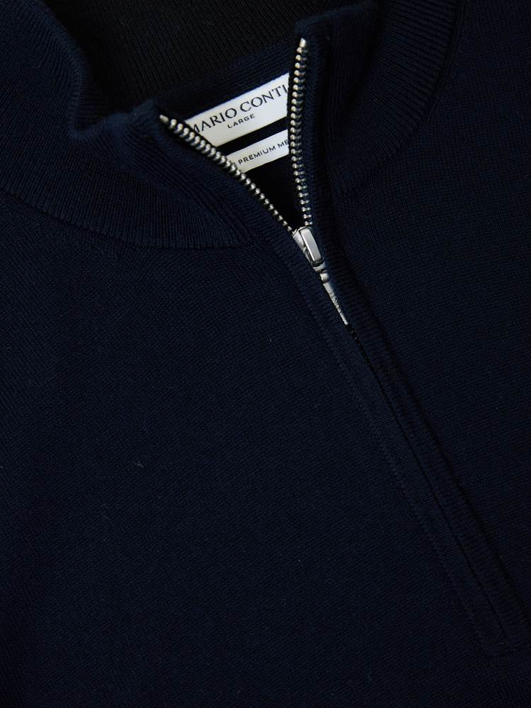 Berto merino zip genser