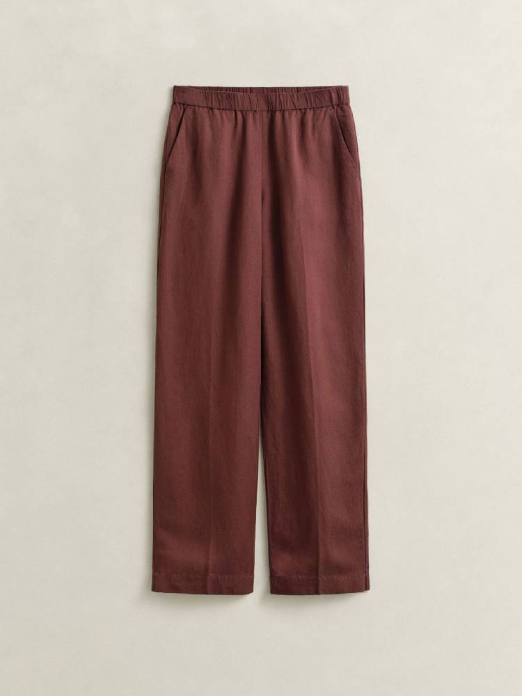 Linen Blend Pull On Pants