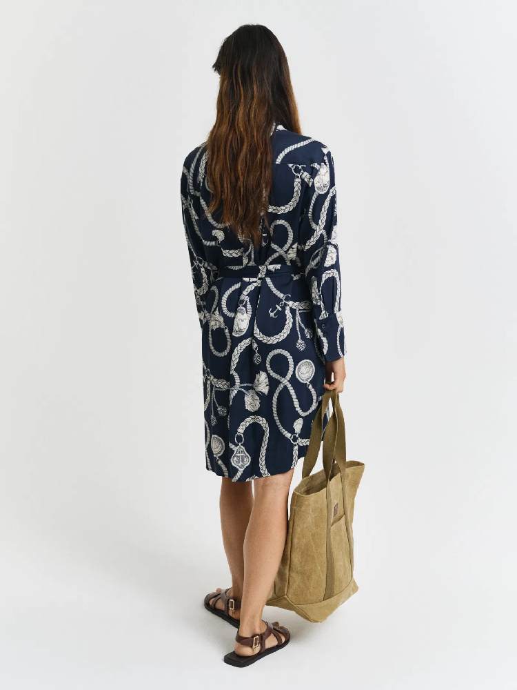 REL SAILING PRINT SHIRT DRESS