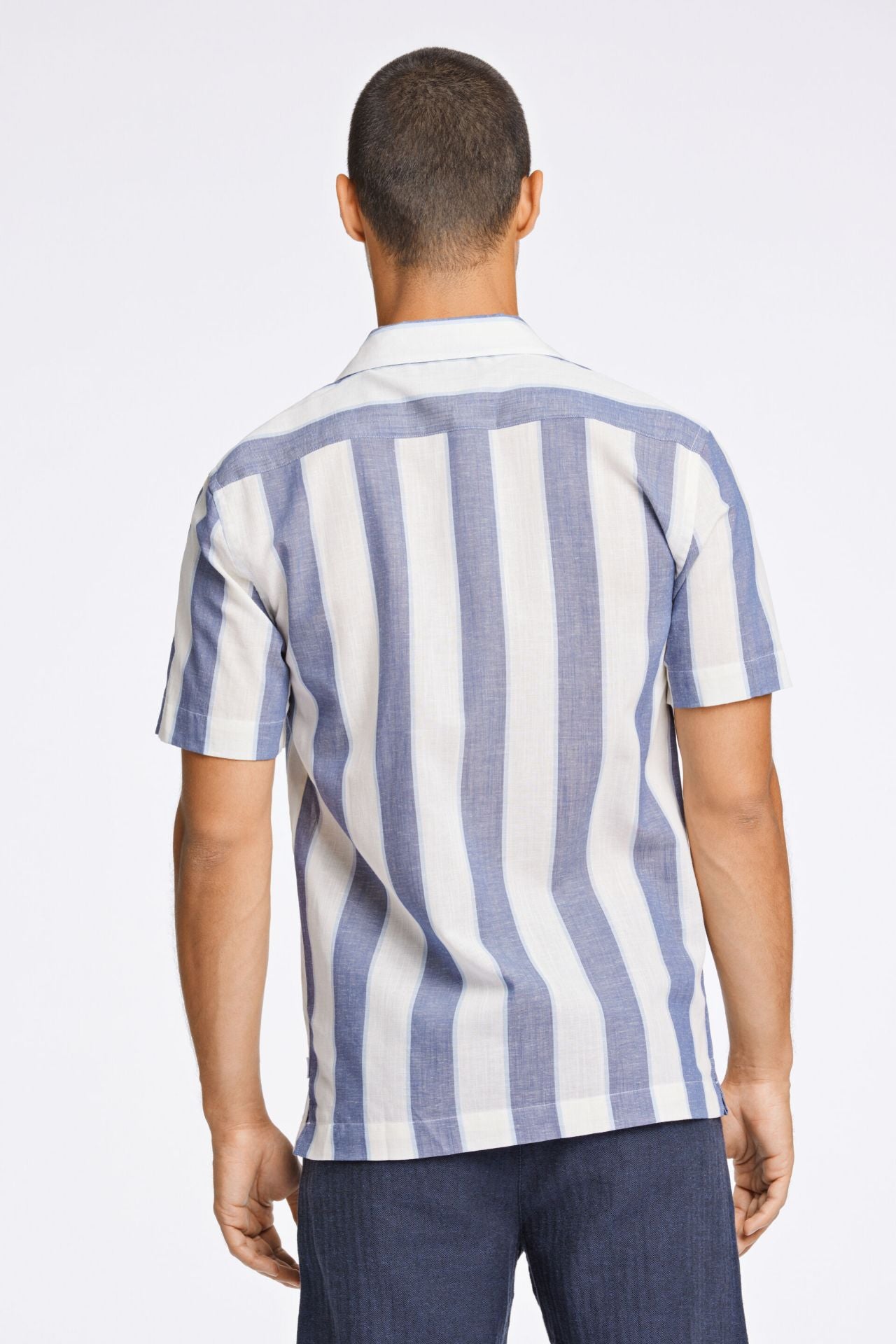 Striped linen/cotton shirt S/S