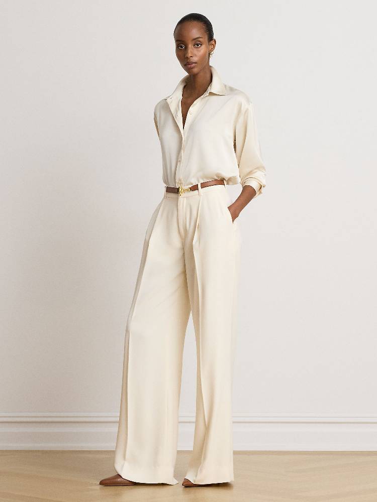 RELAXED FIT SATIN CHARMEUSE SHIRT
