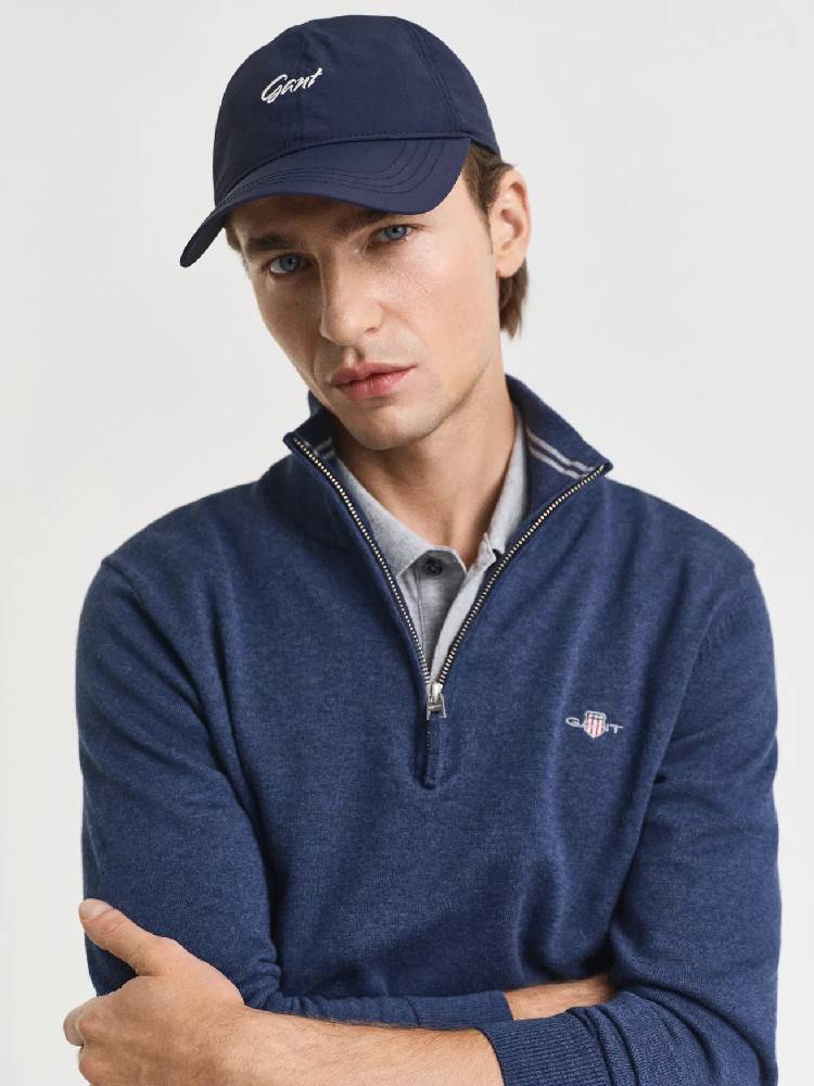 Klassisk Bomullsgenser Med Half-Zip