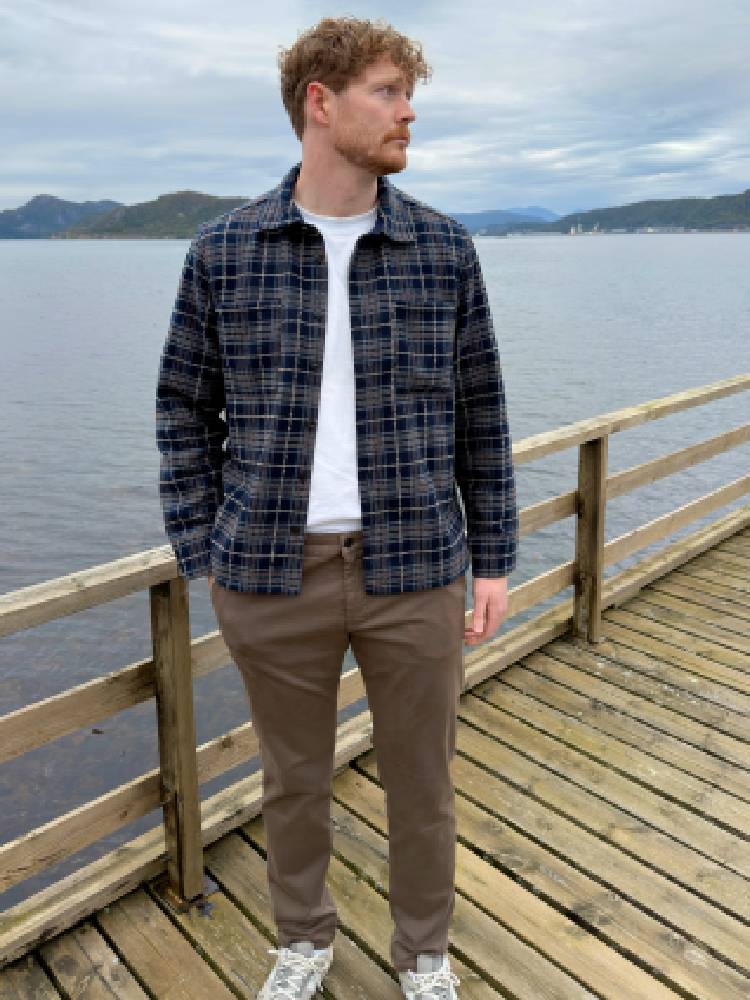 Brushed check overshirt