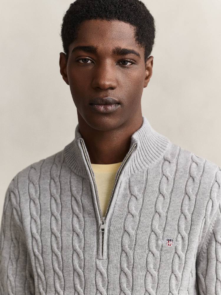 Cable Knit Half-Zip Sweater
