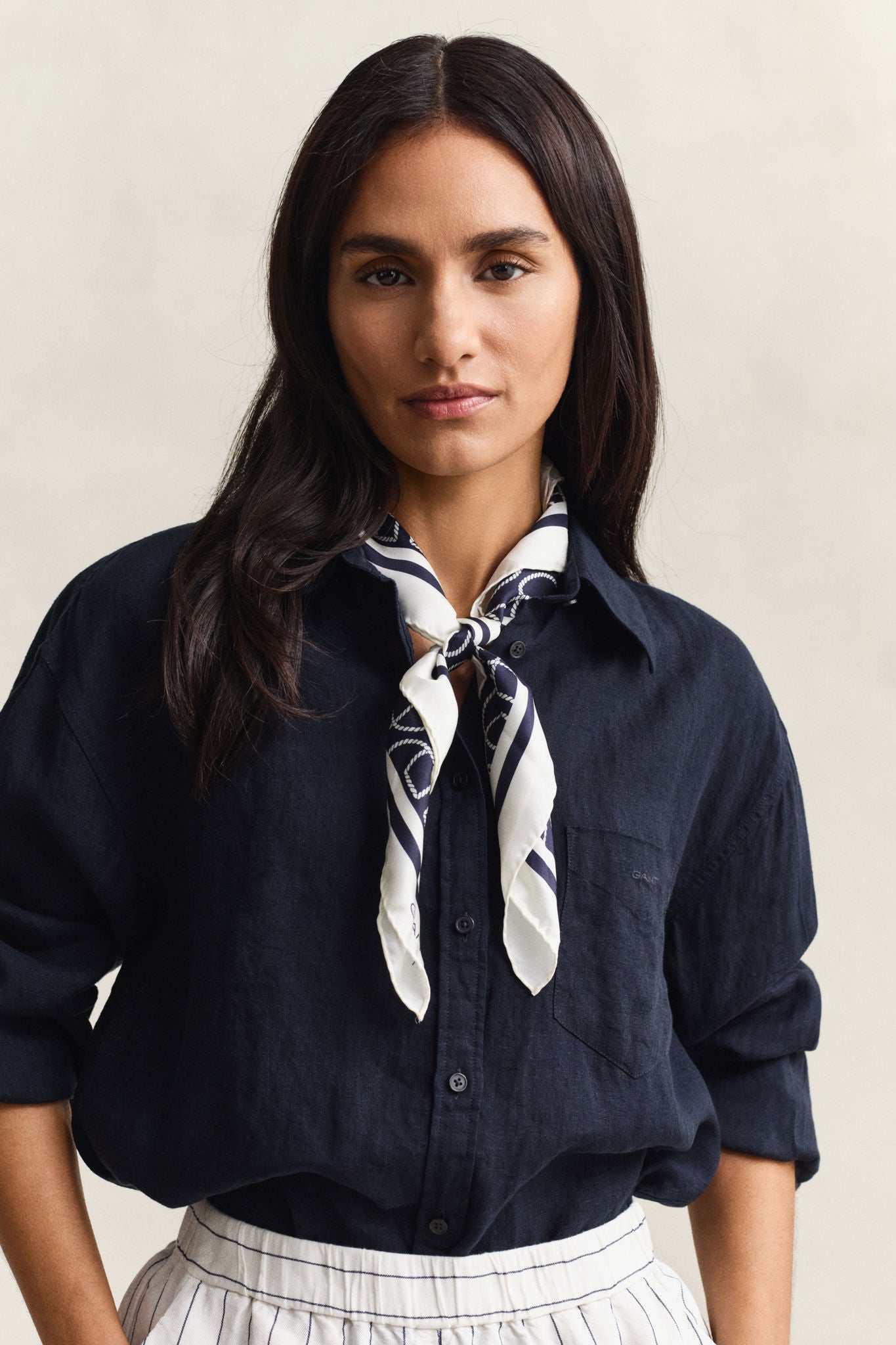 Monogram Print Silk Scarf