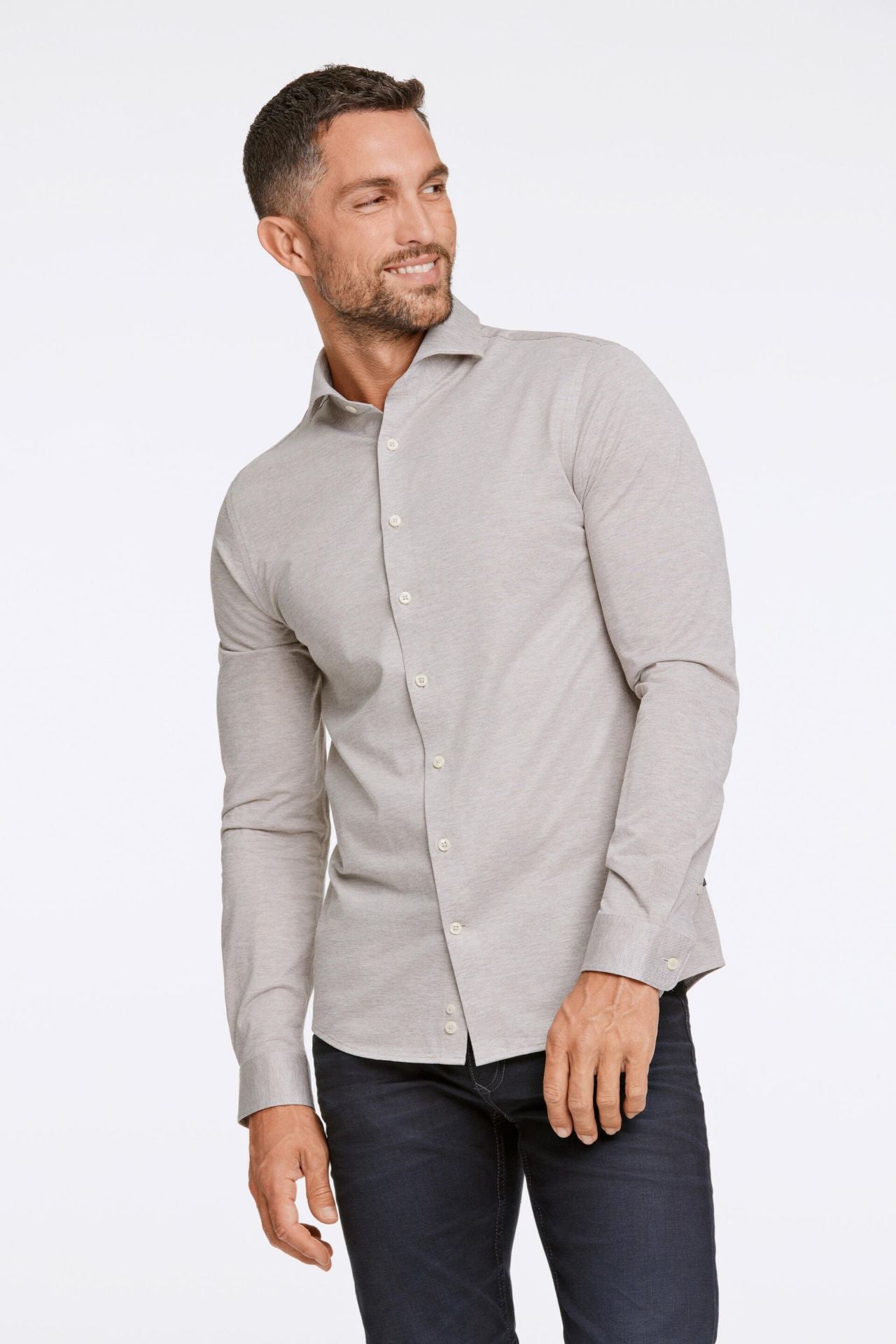 Knitted piqué shirt L/S