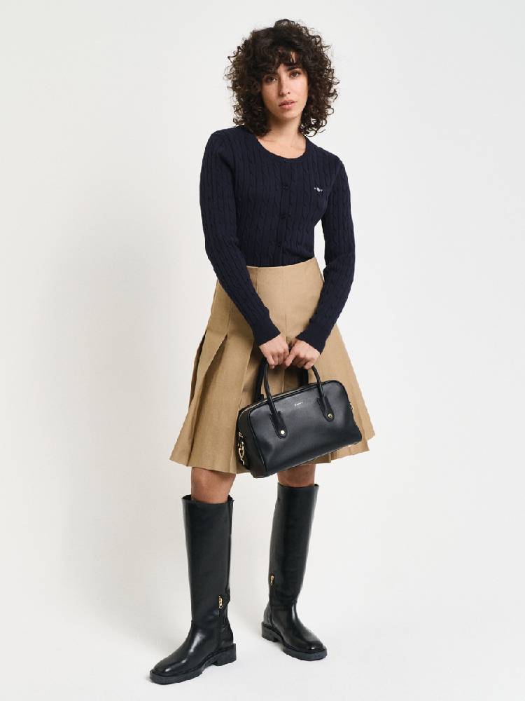Stretch Cotton Cable Cardigan