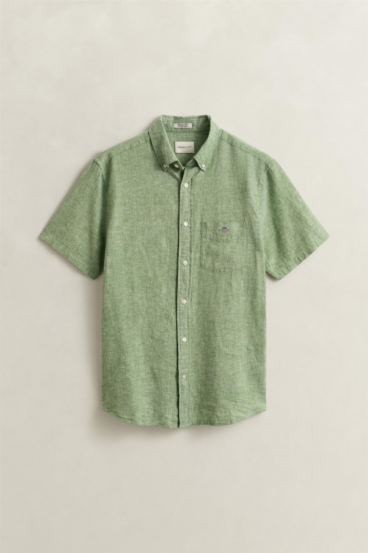 Reg Cotton Linen Ss Shirt