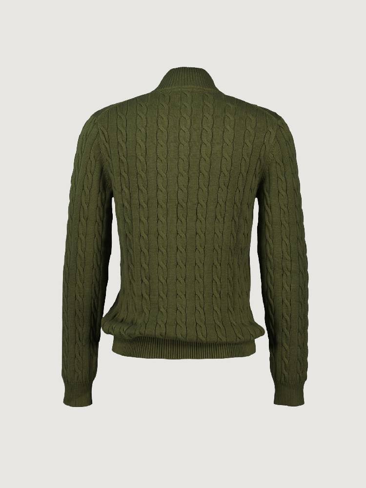 COTTON CABLE HALF ZIP