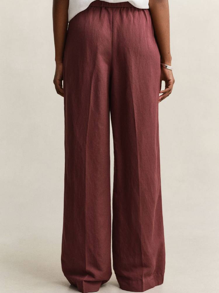 Linen Blend Pull On Pants