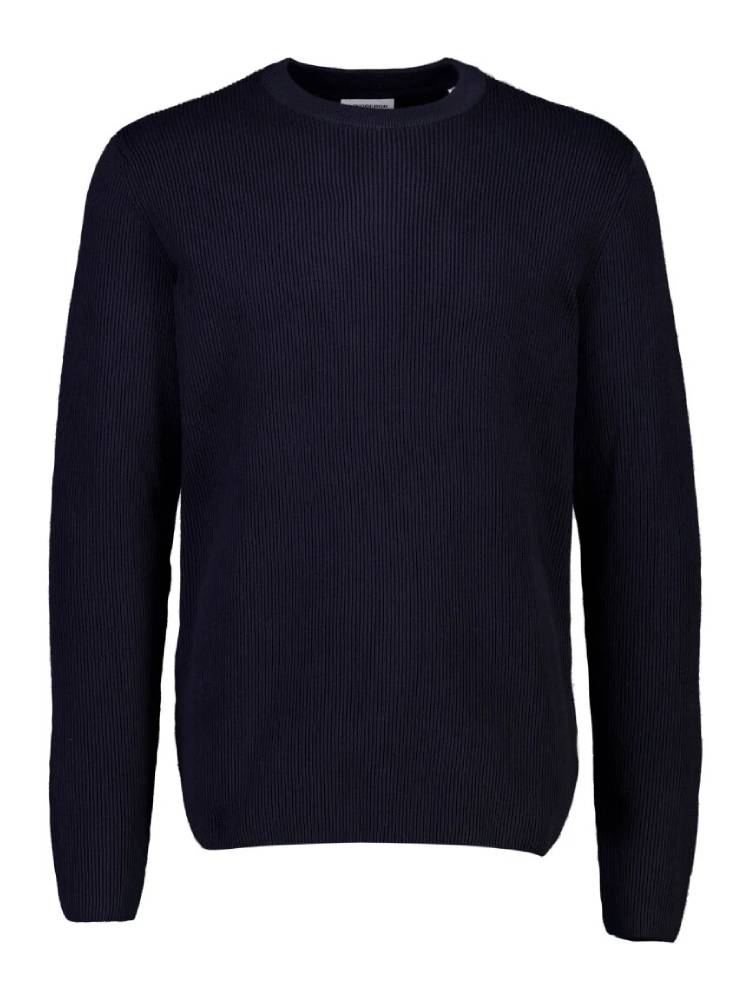 Rib knitted o-neck knit