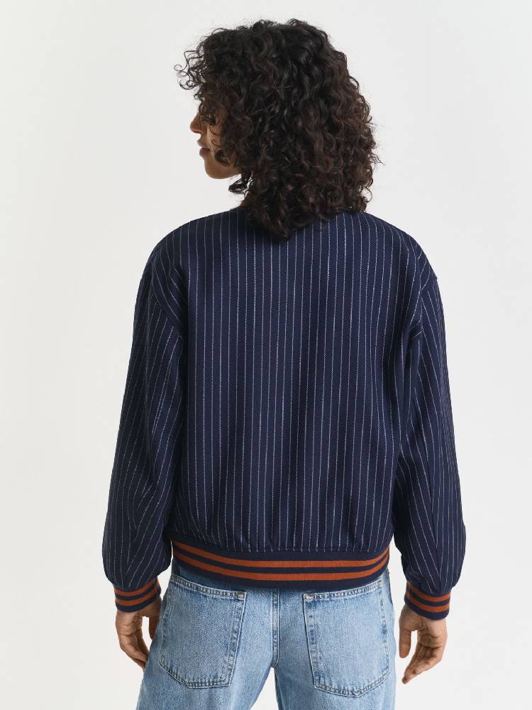 PINSTRIPE VARSITY JACKET
