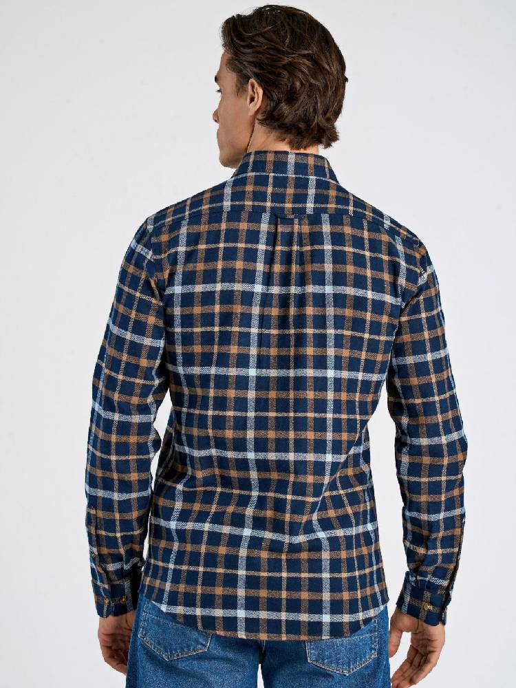 Heavy checked twill shirt L/S