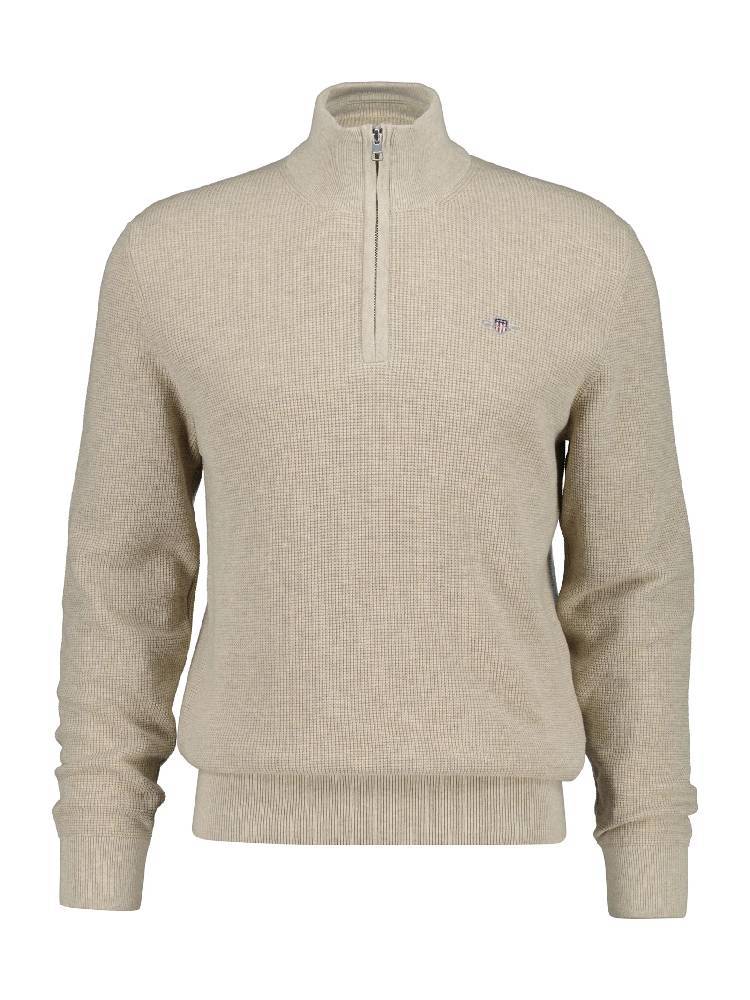 Micro Textured Cotton Half Zip