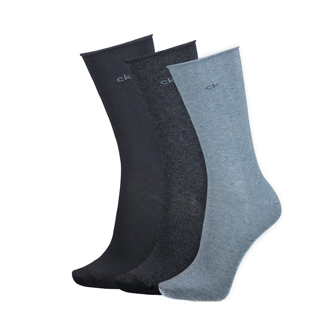 Ck Emma 3pk Roll Top Crew Sock